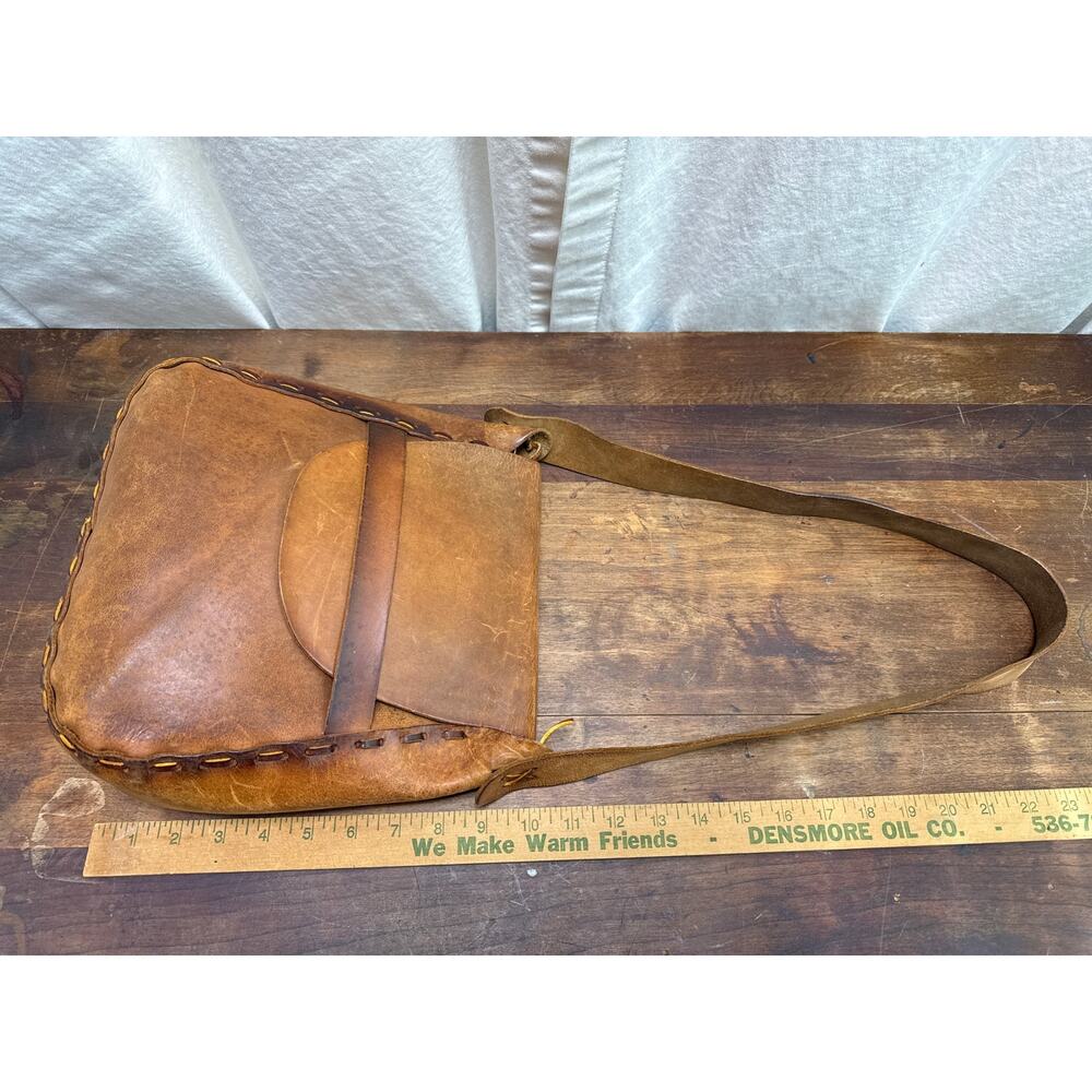 Vintage Brown Leather Handcrafted Saddle Bag Satchel Purse BOHO Southwestern - Picture 6 of 16